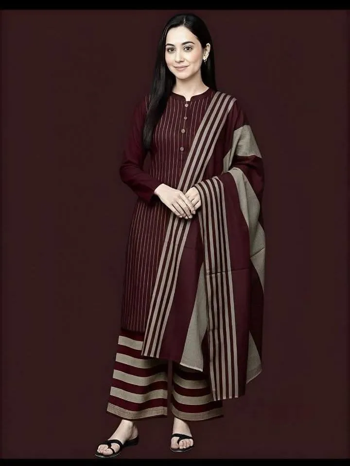 3 Pcs Women's Unstitched Printed Suit