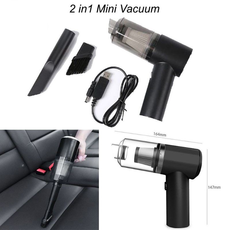 2-in-1 Wireless Portable Car Vacuum Cleaner | Cordless Handheld Mini Wet & Dry Cleaner