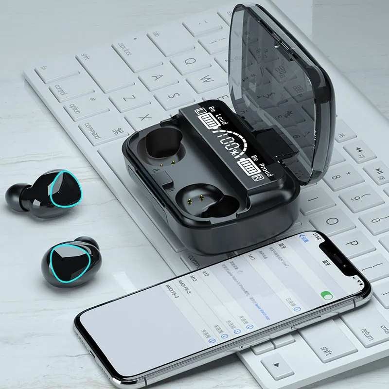 M10 Damix V 5.3 Bluetooth Wireless Earbuds with LED Display, Touch Control, and Long Battery Life - Image 2