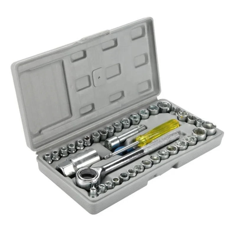 40pcs Aiwa Socket Wrench Tool Kit | Durable Stainless Steel Multi-Purpose Repair Set - Image 5