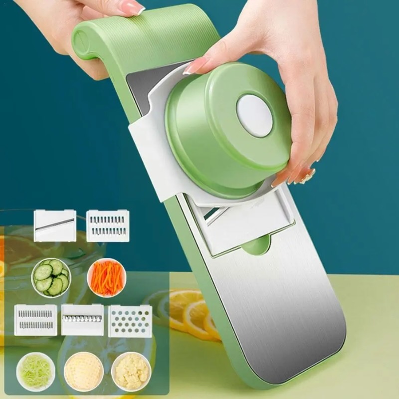Multifunctional 5-Blade Vegetable Cutter & Grater | Stainless Steel Kitchen Tool - Image 2