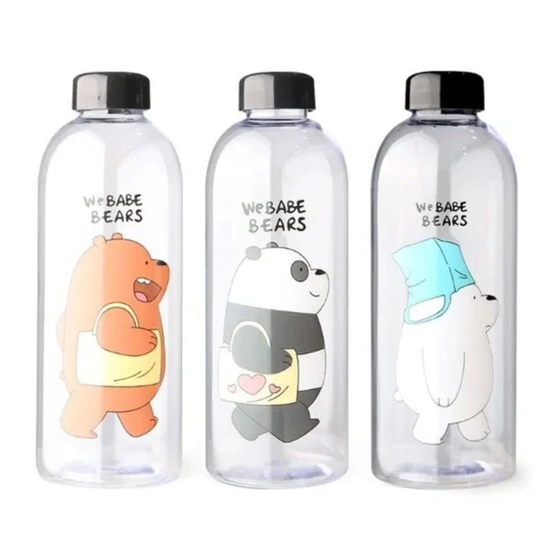 We Babe Bears Frosted Plastic Water Bottle with Straw 1000ml | Leakproof BPA-Free Cute Hydration Bottle - Image 2