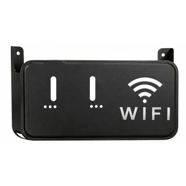 Black WiFi Router Storage Box & Wall Mount Shelf Universal Cable Organizer | Space-Saving Holder for Modem, Set-Top Box & Smart Devices | Home & Office Use