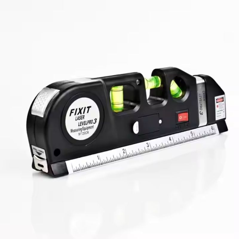 Laser Level Pro3 Multipurpose Tool | Vertical, Cross Line & Measuring Tape with Rulers - Image 2