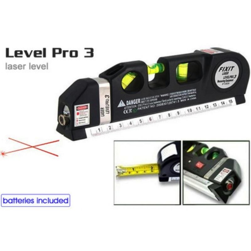Laser Level Pro3 Multipurpose Tool | Vertical, Cross Line & Measuring Tape with Rulers - Image 6
