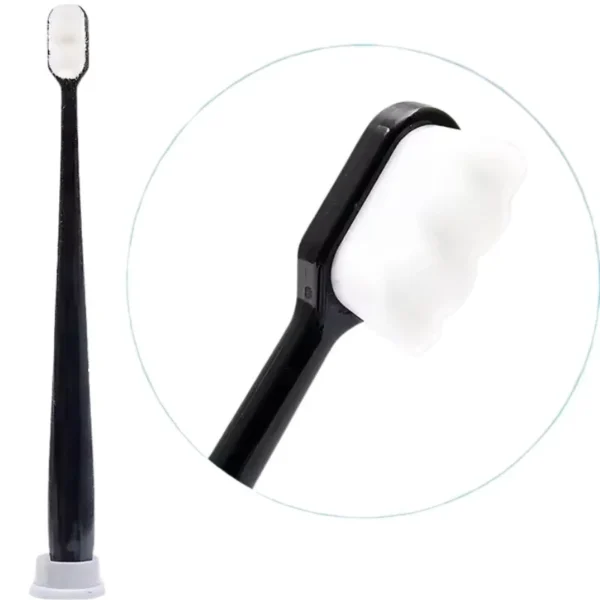 Nano Toothbrush with Travel Case | Ultra Soft Micro-Nano Bristles | For Sensitive Gums, Adults & Kids | Black