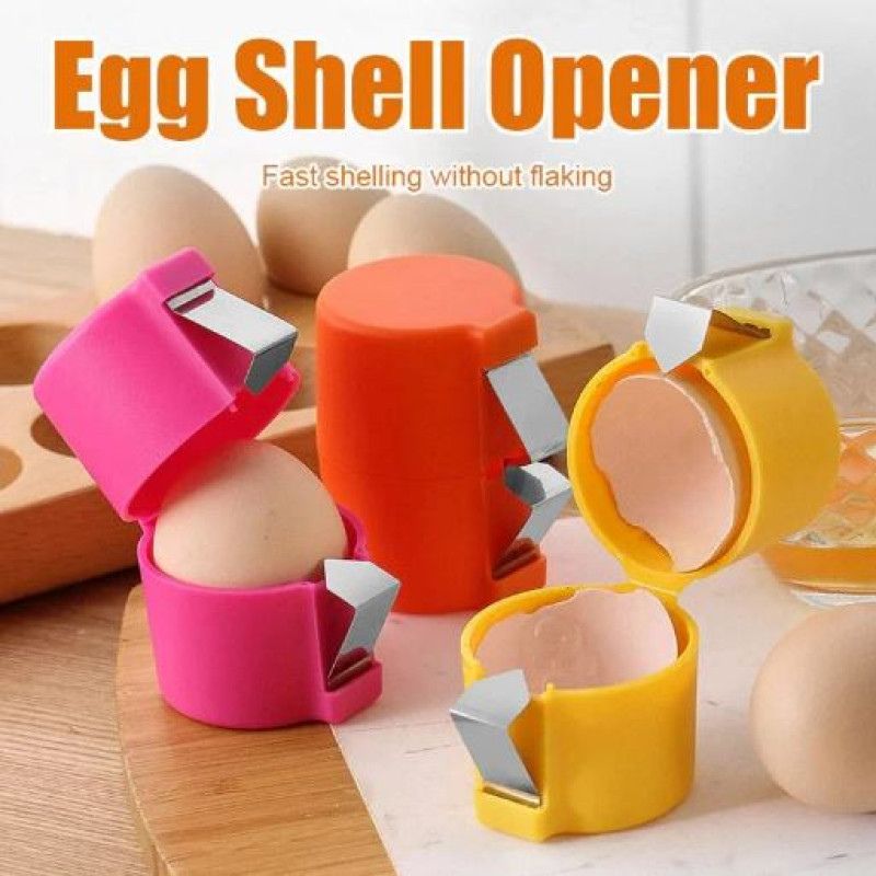 Efficient Egg Opener & Egg Shell Cracker Tool | Stainless Steel Egg Shell Opener Kitchen Gadget for Raw & Boiled Eggs | Random color - Image 2
