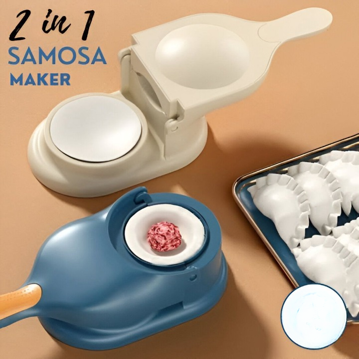 2-in-1 Dumpling & Samosa Maker | Mini Manual Tortilla & Dough Press | Random Colors