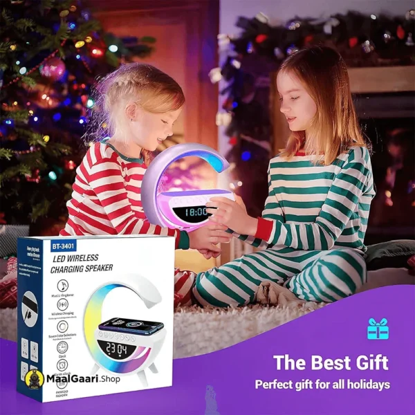 BT-3401 LED Wireless Charging Speaker & Atmosphere Lamp | RGB Night Light | Bluetooth Speaker | Fast Wireless Charger